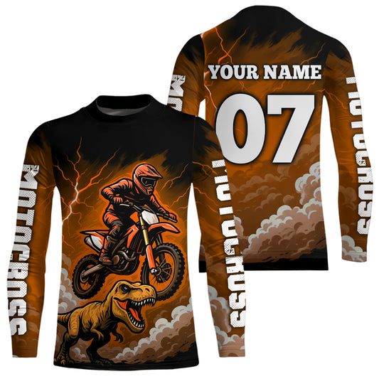 Orange Motocross Jersey Smoke Dirt Bike Shirts for Men Kid Women Racing Off road Jersey XM413