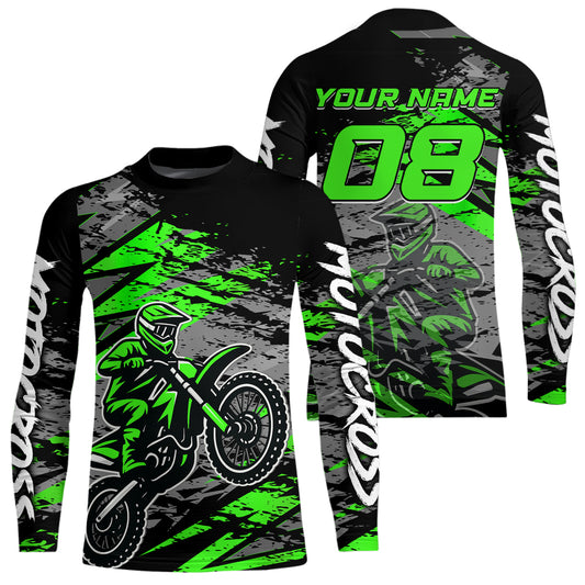 Green Motocross Jersey Custom Dirt Bike Shirts Men Kid Women Racing Offroad Jersey XM415