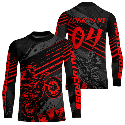 Red Custom Motocross Racing Jersey for Men Women Kid Dirt Bike Shirts Riding Shirt XM444