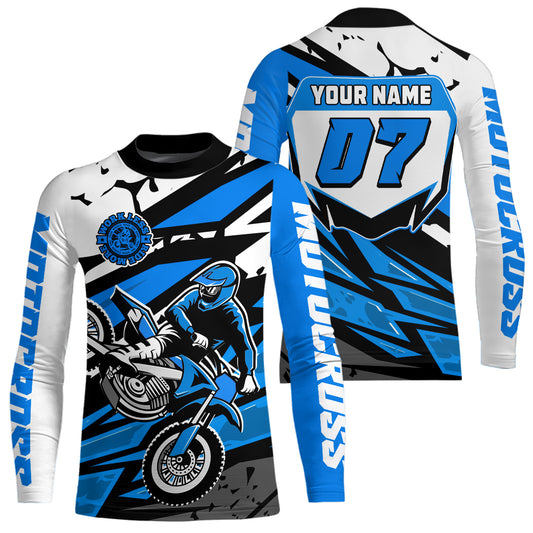 Blue Motocross Racing Jersey for Men Women Kid Custom Dirt Bike Shirts Riding Shirt XM446
