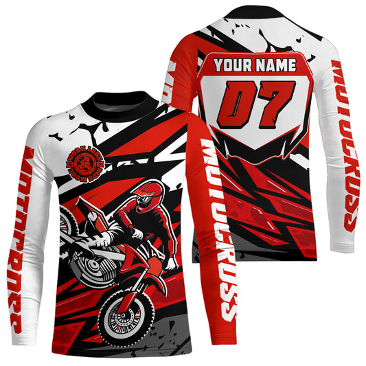 Red Motocross Racing Jersey for Men Women Kid Custom Dirt Bike Shirts Riding Shirt XM446