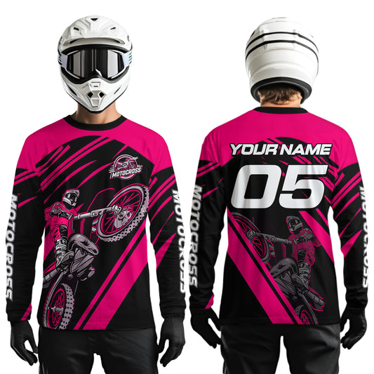 Pink Custom Motocross Jersey for Men Women Kid Dirt Bike Shirts Motorcycle Shirt XM456