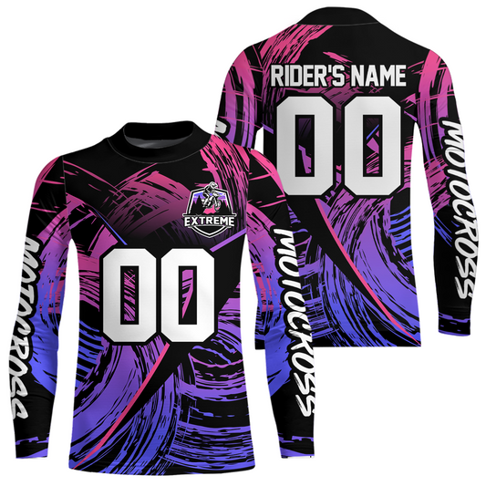 Purple Motocross Racing Jersey Custom Dirtbike Shirts Men Kid Women Offroad Shirt XM396