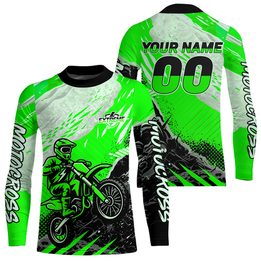 Green Motocross Jersey Custom Dirt Bike Shirts Men Kid Women Racing Off road Jersey XM416