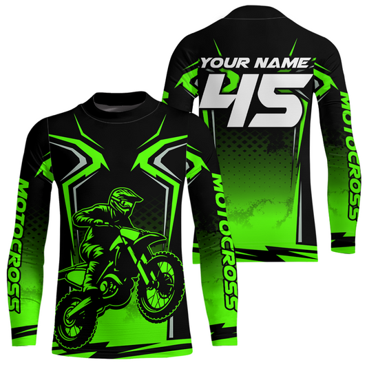 Custom Green Motocross Racing Jersey Men Women Kid Dirt Bike Shirts Motorcycle Shirt XM442