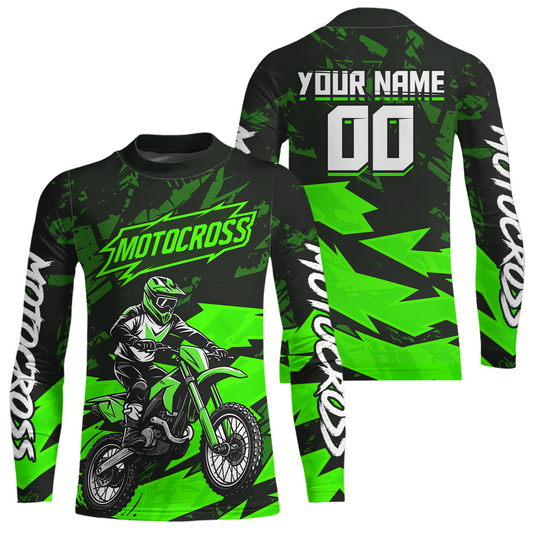 Green Custom Motocross Racing Jersey Men Women Kid Dirt Bike Shirts Off road Shirt XM468