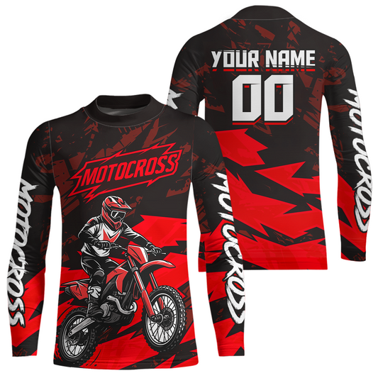 Red Custom Motocross Racing Jersey Men Women Kid Dirt Bike Shirts Off road Shirt XM468