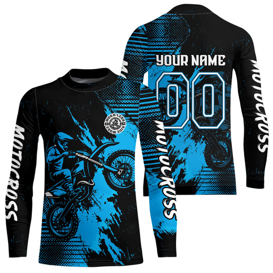 Blue Motocross Jersey Custom Dirt Bike Shirts Men Kid Women Motorcycle Jersey XM419