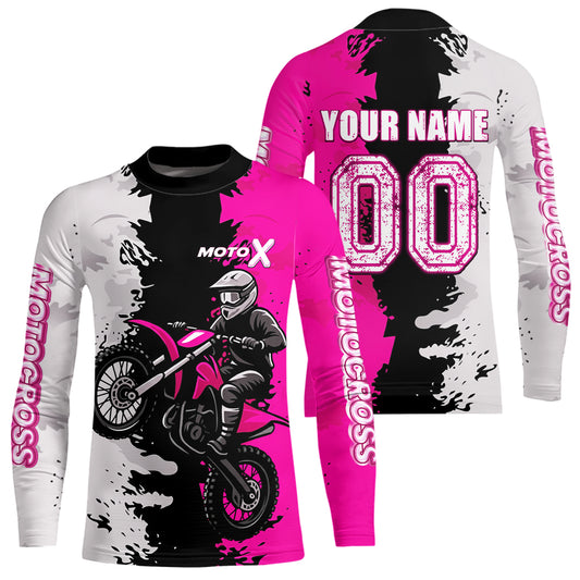 Pink Motocross Racing Jersey Custom Dirt Bike Shirts Men Kid Women Jersey XM420
