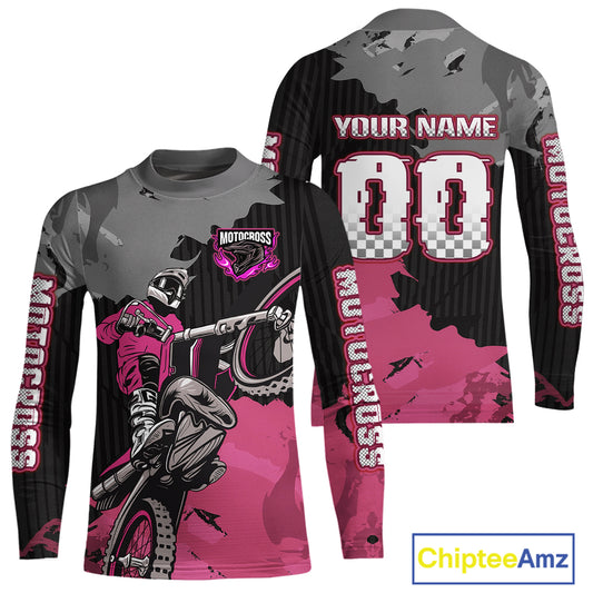 Pink Custom Motocross Racing Jersey for Kid Men Women Dirt Bike Shirts Moto Shirt XM478