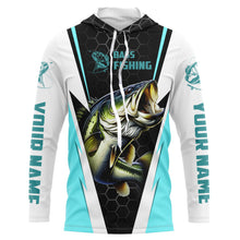 Load image into Gallery viewer, Personalized Bass Fishing jerseys, Bass Fishing Long Sleeve Fishing tournament shirts | sky blue IPHW3518