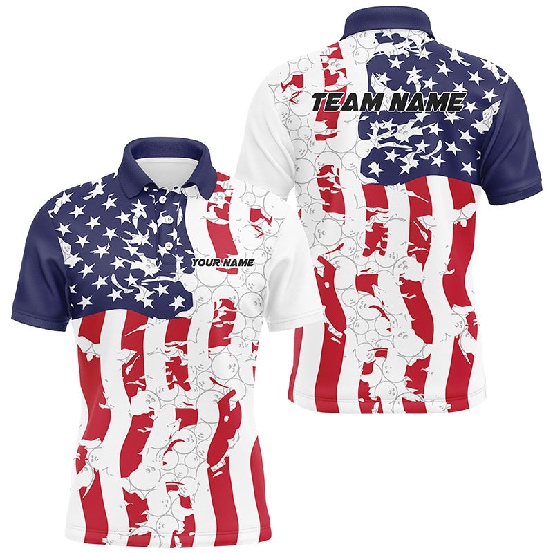 American Flag Custom Bowling Team Shirts For Men And Women, Patriotic Bowling Team Jerseys IPHW6977
