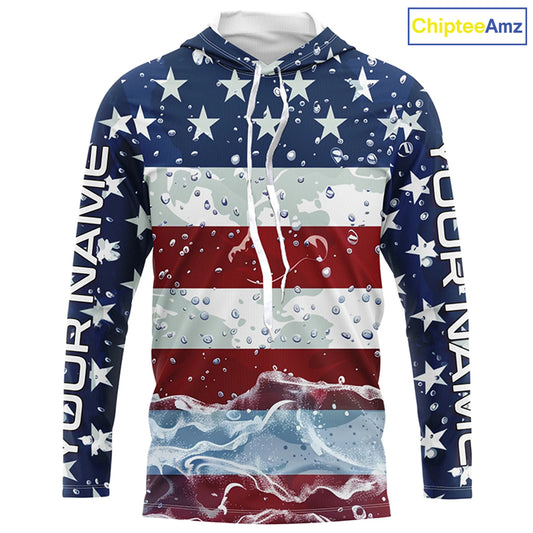 American Flag Custom Long Sleeve Uv Protection Fishing Shirts, Patriotic Fishing Jersey IPHW6850