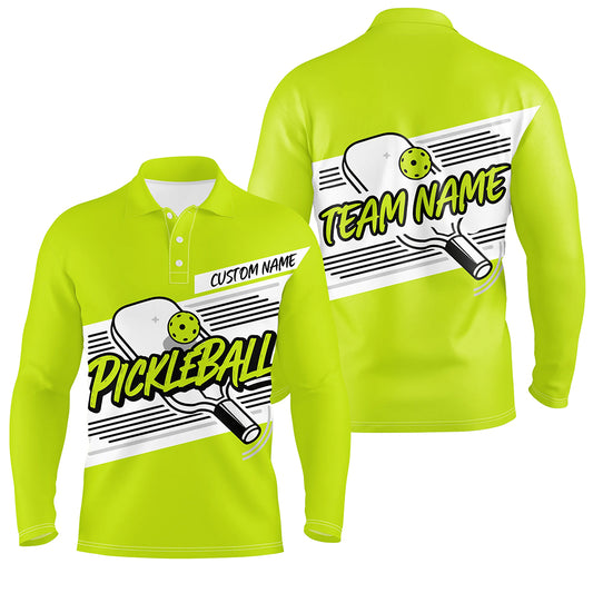 Personalized Men'S Pickleball Polo Shirts, Pickleball Tournament Shirts For Team | Green IPHW6705