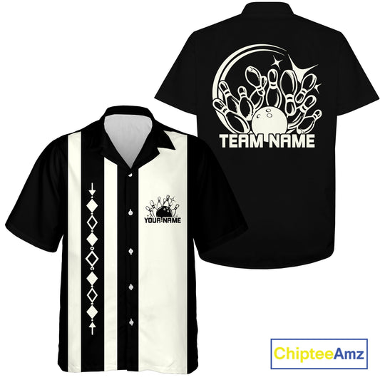 Custom Classic Vintage Bowling Team Shirts, 50S Retro Bowling Button Up ShirtIPHW10870