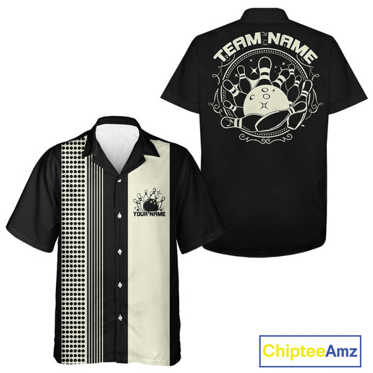 Custom Retro Bowling Hawaiian Shirts For Men And Women, Vintage Bowling Team Shirt IPHW10083