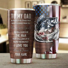 Load image into Gallery viewer, 1PC Walleye Fishing Tumbler American Flag Custom Tumbler Cup Fishing Gifts For Dad On Father'S Day NQS1954