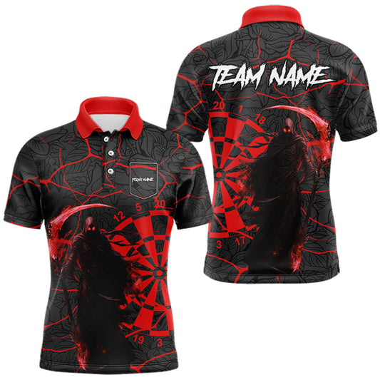 Men Darts shirts Custom black and red reaper skull Darts Team Jerseys, Darts gifts NQS9481