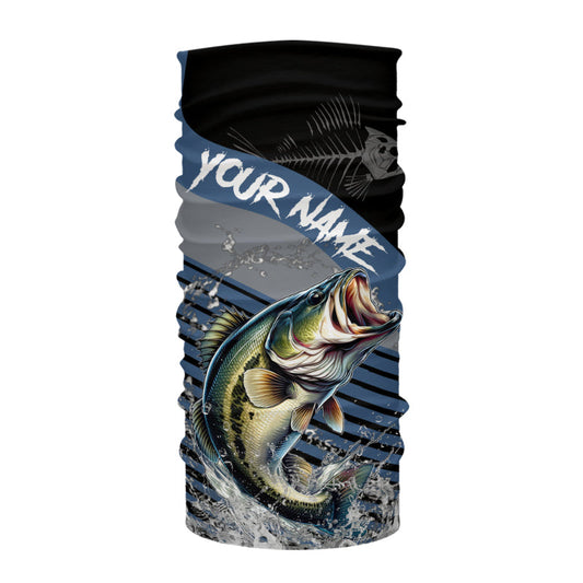 Largemouth Bass fishing Custom UV protection fishing long sleeve shirt, Bass Fishing jerseys | Blue NQS9351