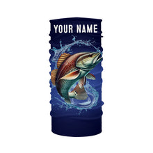 Load image into Gallery viewer, Redfish Puppy Drum Fishing blue lightning  Customized Name Long sleeve Fishing Shirts NQS301