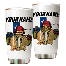 Load image into Gallery viewer, 1PC Texas Inshore Slam Fish Reaper Fishing Custom Name Redfish, Trout, Flounder Fishing Tumbler Cup NQS9897