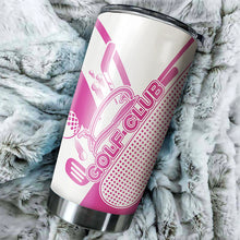 Load image into Gallery viewer, Golf club pink & white tumbler Custom name Stainless Steel Tumbler Cup - personalized golf gifts NQS6216