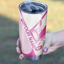Load image into Gallery viewer, Golf club pink & white tumbler Custom name Stainless Steel Tumbler Cup - personalized golf gifts NQS6216