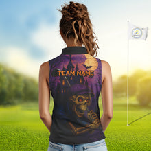 Load image into Gallery viewer, Funny Skull Halloween Sleeveless Golf Polo Shirts For Women Custom Halloween ladies golf top NQS10669