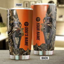 Load image into Gallery viewer, German Wirehaired Pointers Birds & Deer shed Hunting Dog Custom name Stainless Steel Tumbler Cup FSD4294