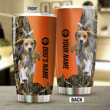 Load image into Gallery viewer, Beagle Birds & Deer shed Hunting Dog Custom name Stainless Steel Tumbler Cup FSD4320