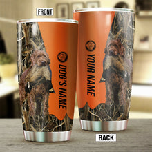 Load image into Gallery viewer, Pudelpointer Birds & Deer shed Hunting Dog Custom name Stainless Steel Tumbler Cup FSD4324