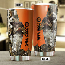 Load image into Gallery viewer, Small Munsterlander Birds & Deer shed Hunting Dog Custom name Stainless Steel Tumbler Cup FSD4326