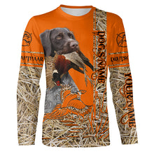 Load image into Gallery viewer, Deutsch Drahthaar Dog Pheasant Hunting Blaze Orange Hunting Shirts, Pheasant Hunting Clothing FSD4167