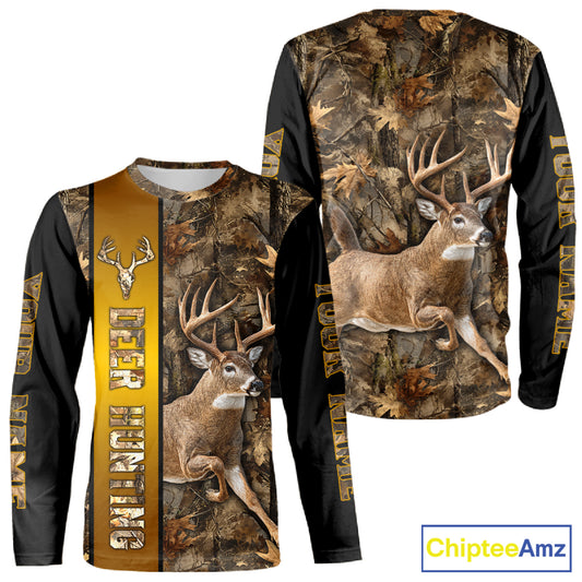Forest Camo Deer Hunting Shirt, Deer Buck With Full All Over 3D For Deer Hunters NHT344