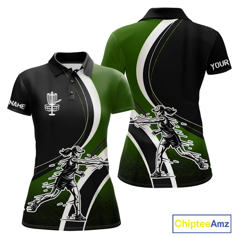 Green Womens Disc Golf Polo Shirt Customized Disc Golf Shirts For Women Disc Golfing Gifts NHT895