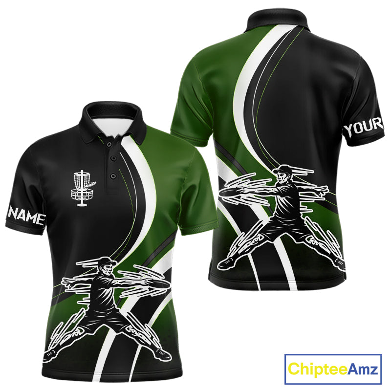Green Mens Disc Golf Polo Shirt Customized Disc Golf Shirts For Men Disc Golfing Gifts NHT895
