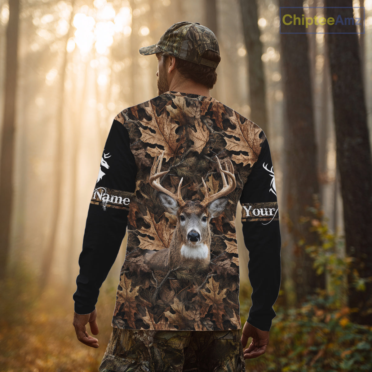 Deer Hunting Hunting Camo Brown Black Customize Name 3D All Over Printed Shirts NHT301
