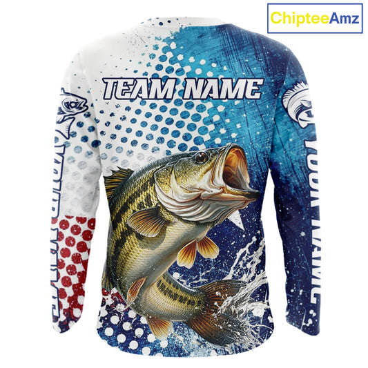 Design Texas Flag Bass Fishing Shirts, Texas Bass Fishing Shirts Long Sleeve NHT603