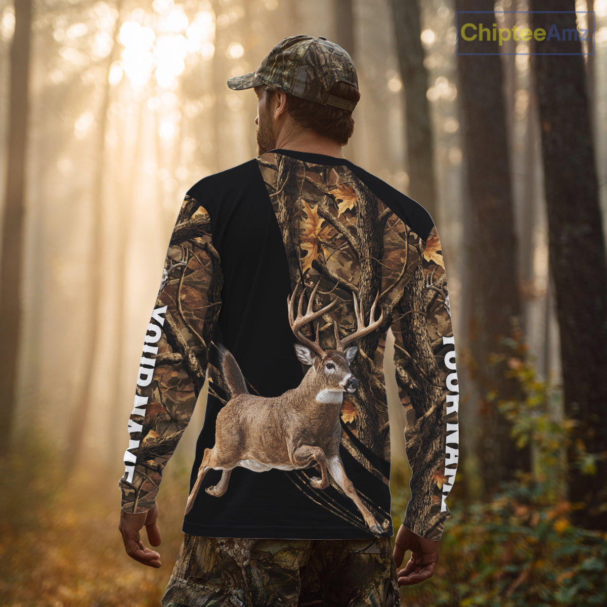 Whitetail Deer Hunting Black Brown Camo 3D All Over Print, Hunting Clothes for Deer Season NHT261