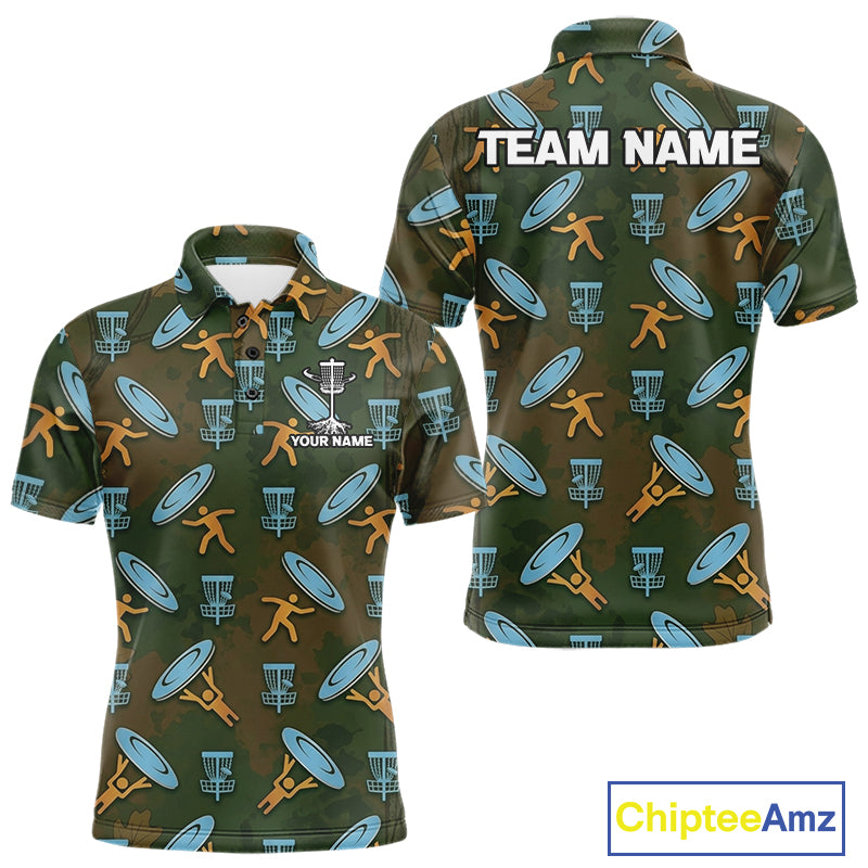 Disc Golf Polo Shirt Personalized Name Camouflage Golf Shirt Custom Disc Golfer Polo Gift For Men