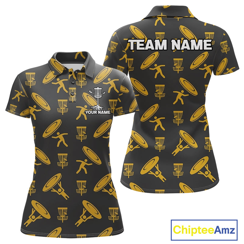 Personalized Disc Golf Polo Shirt Custom Name Golf Shirt Disc Golfer Gift Performance Polo For Womens