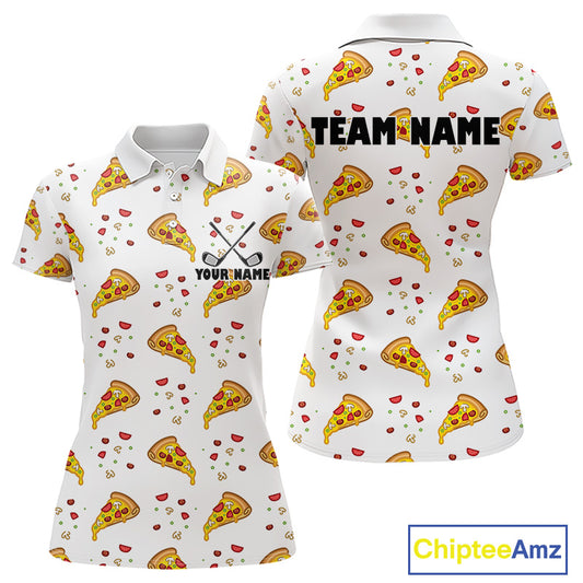 Funny Pizza Pattern Golf Shirt Women's Polo Shirts, Best Golf Polo Golf Shirt For Team NHT777