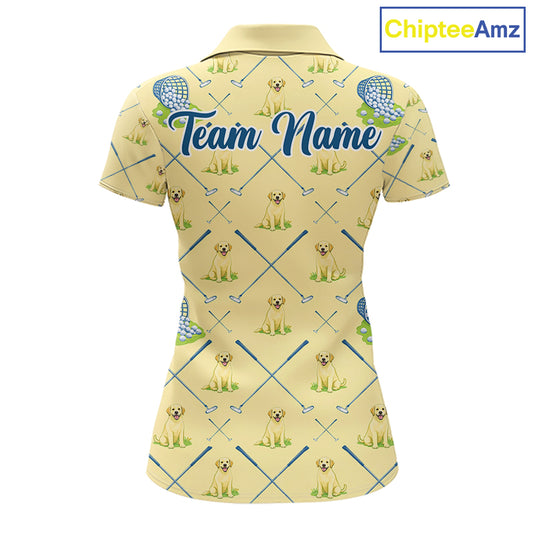 Funny Yellow Labrador Golf Polo Shirt For Team, Womens Polo Shirt For Golf Lovers NHT564