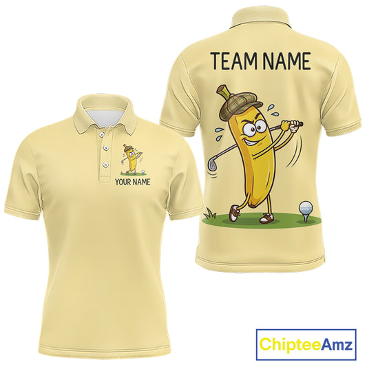 Funny Banana Mens Golf Polo Shirt, Custom Golf Polo For Men, Golf Jersey For Golf Lovers NHT906