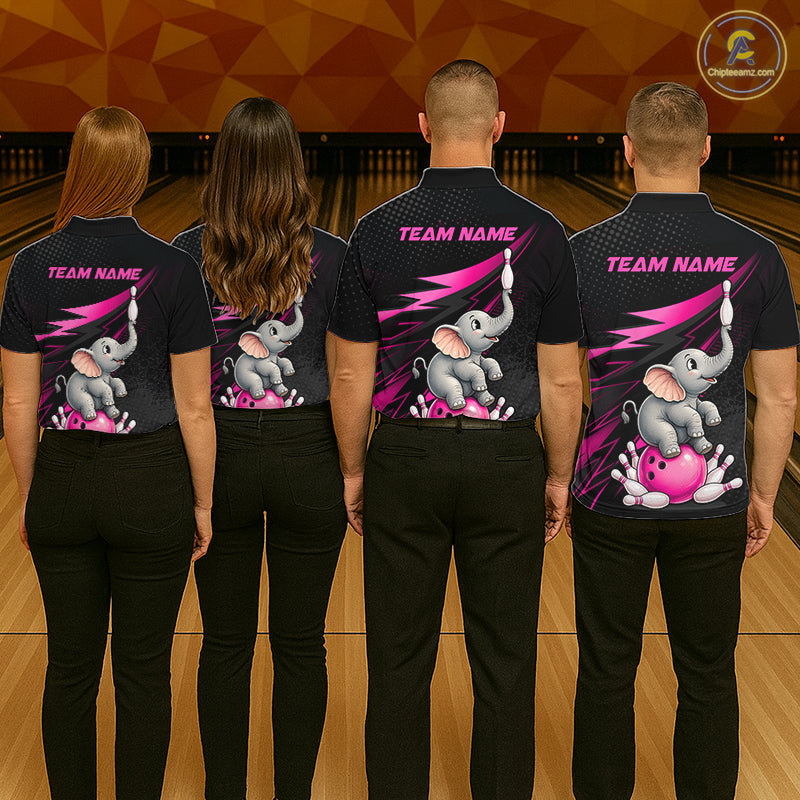 Custom Bowling League Shirt, Team Bowling Jersey With Custom Name For Men|Pink NHT1245