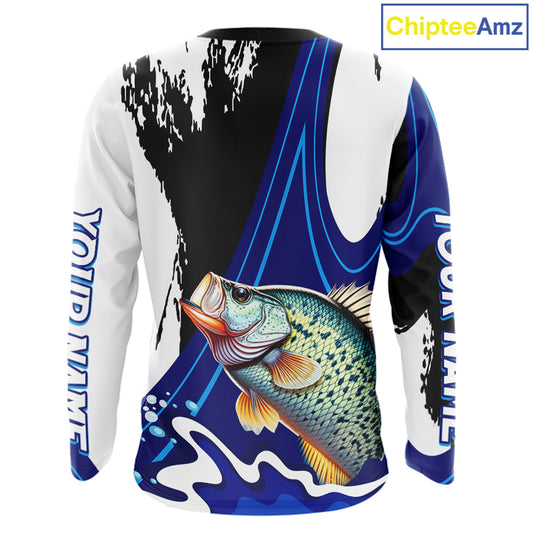Crappie Fishing Jersey Personalized Name Fishing Shirt, Angler Tournament Fishing Apparel NHT868