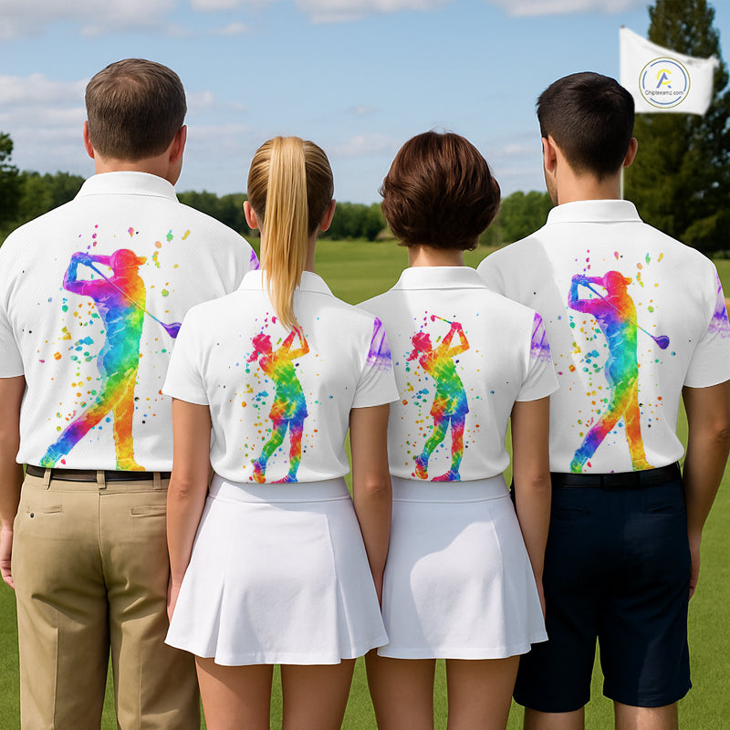 Custom Rainbow Color Golf Lover Women's Polo Shirt, It's in my DNA Shirt, Golf Gifts NBT483