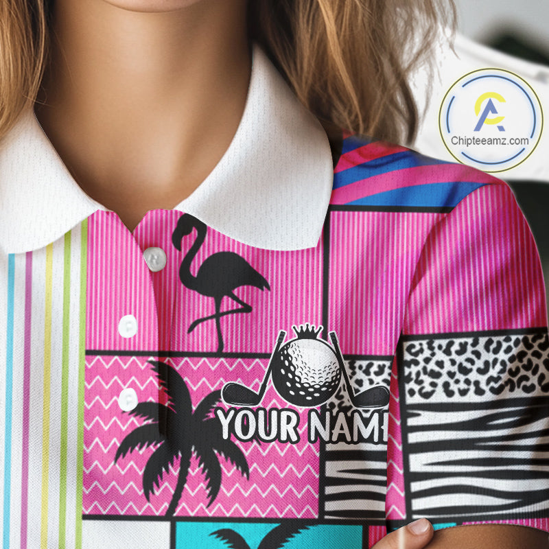 Custom Funny Golfer Animal Print Pattern Golf Polo Shirts, Golf Shirt For Women, Golf Gifts NBT702