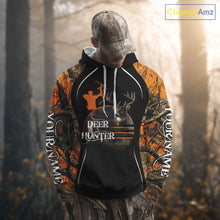 Load image into Gallery viewer, Deer Bow Hunting Orange Camo Custom Name Shirts, Personalized Deer Hunting Clothes, Hunting Gifts NBT102