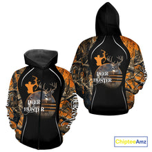 Load image into Gallery viewer, Deer Bow Hunting Orange Camo Custom Name Shirts, Personalized Deer Hunting Clothes, Hunting Gifts NBT102